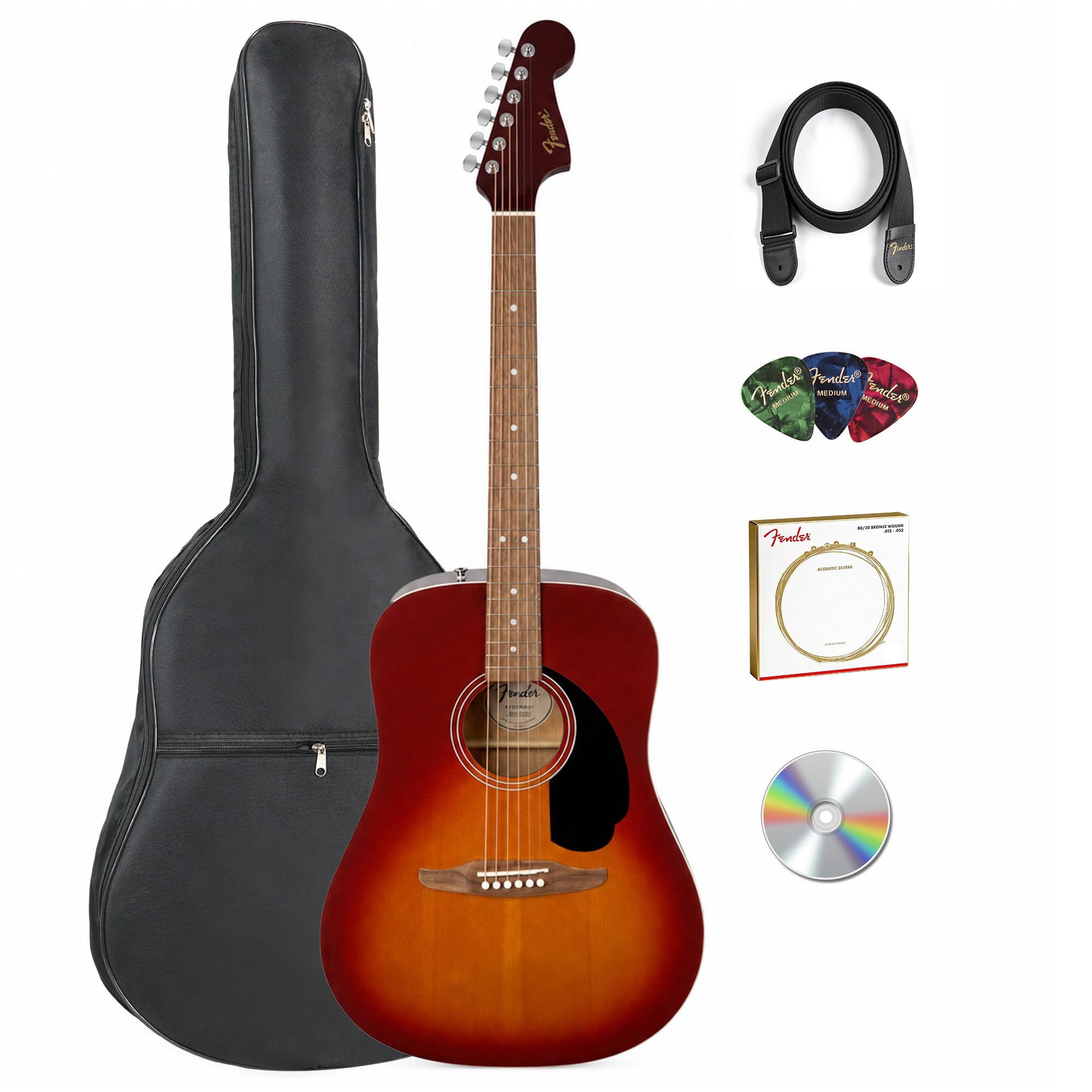 Fender California Redondo Dreadnought Acoustic Guitar - Garnet Burst