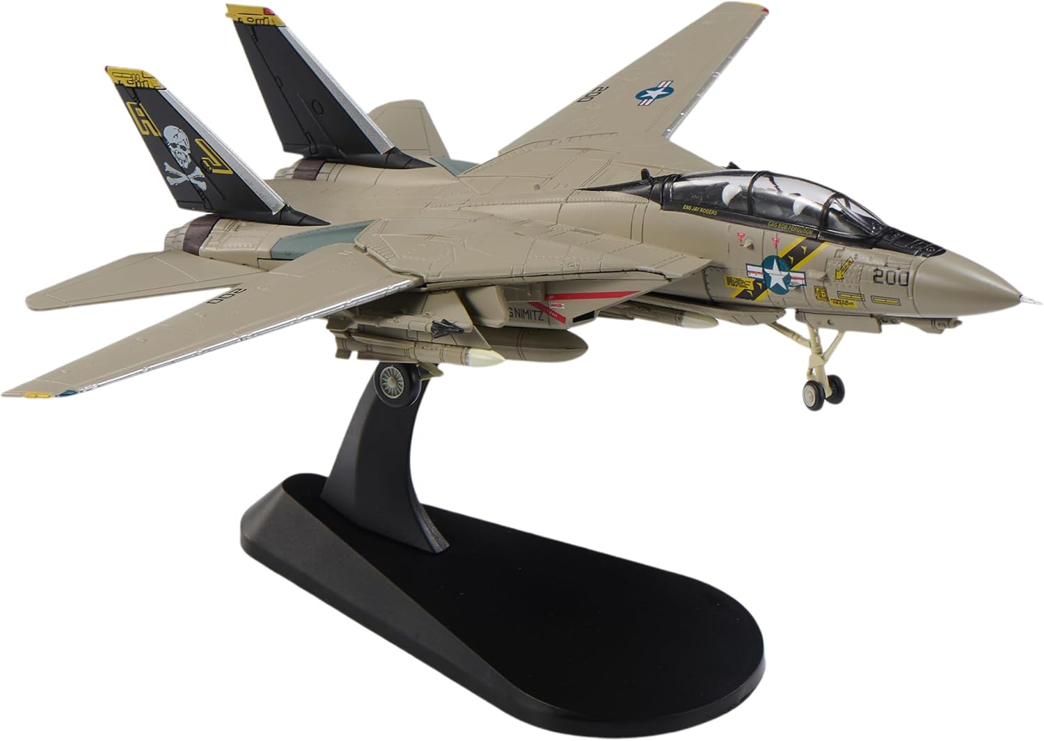1:100 Scale F-14 F-14A Metal Fighter Jet Model Jolly Roger Military Die-cast Aircraft Models for Collection or Gift