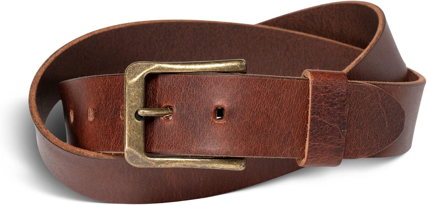 PEGAI Personalized Mens Leather Belt | Buffalo Leather Belt for Men