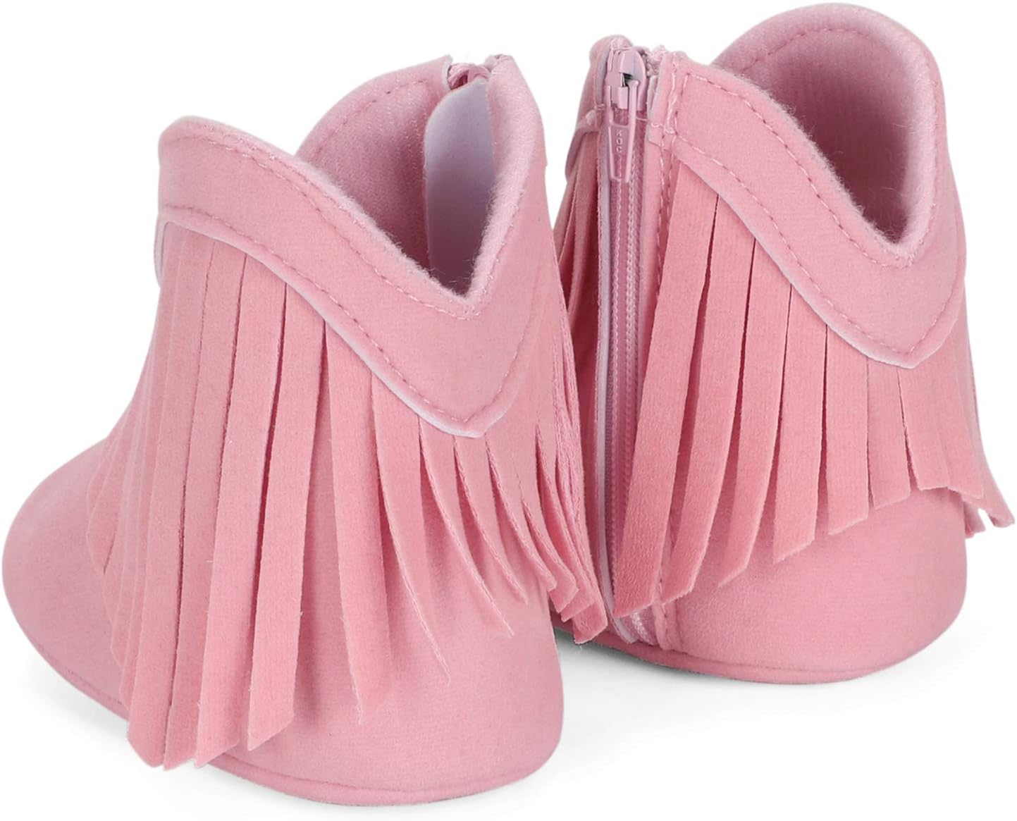 ESTAMICO Baby Girls' Cowboy Tassel Boots 6-12 Months Infant Pink