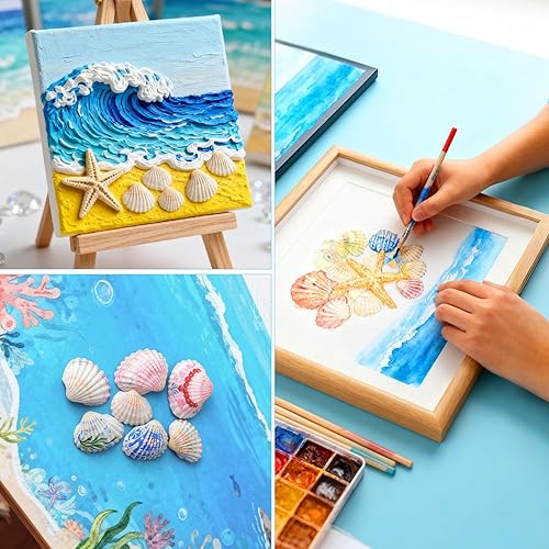 Miniatura 7 de 50 piezas de conchas marinas pequeñas de vieira natural, mini graffiti blanco de 1-1.5 pulgadas, decoración para manualidades, decoración temática