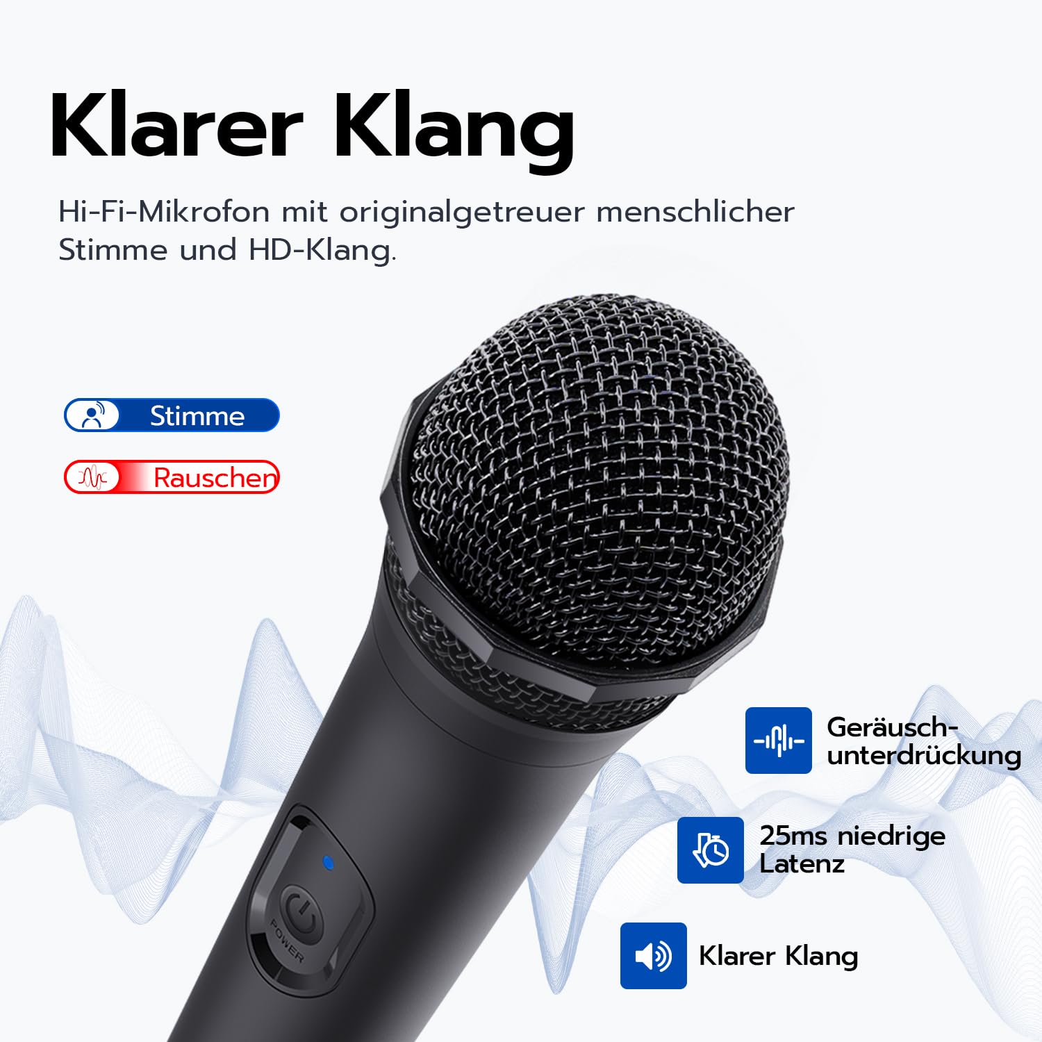 Mcbazel 2 Stück Kabelloses Gaming-Mikrofon mit Niedriger Latenzzeit für PS5, PS4 (Pro), PS3, PS2, Xbox (Series X/S, One, 360), Nintendo Switch (OLED, Gen 2), Wii (U-Modell), PC