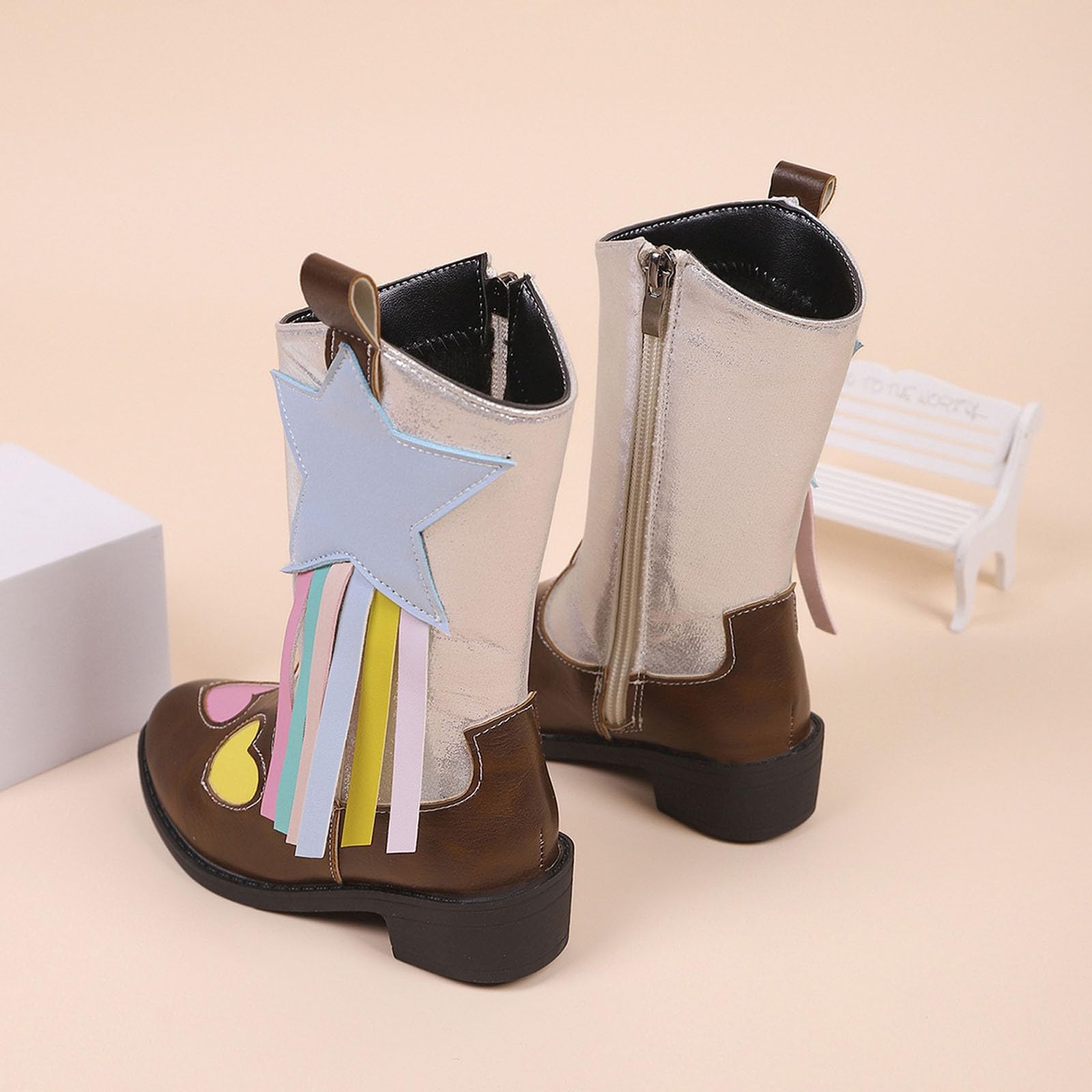 Mädchen Stiefel Liebe Stern Reitstiefel Langschaft Leder Boot