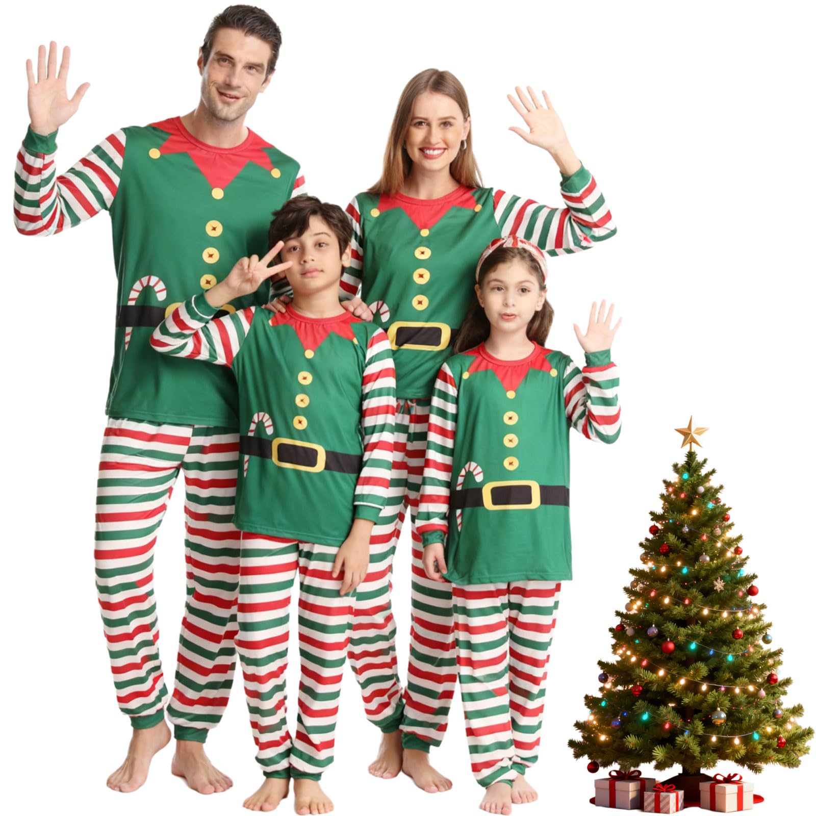 Oriental Elife Women's A-13 Matching Christmas Pajamas For Family, Xmas Holiday Pjs Sleepwear Set Long Sleeves Nightwear