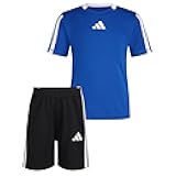 boys Short Sleeve 3-stripe Soccer Tee Shirt and Short Set