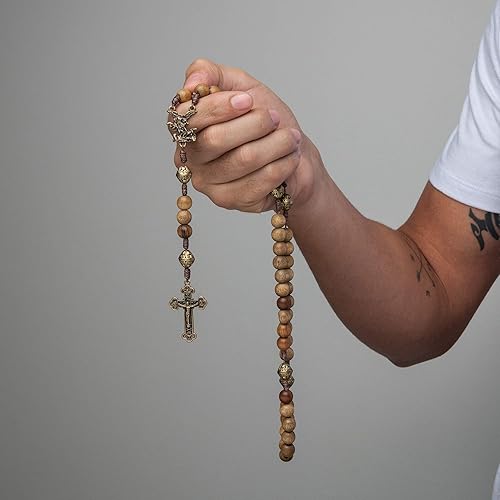 Vista 14 de Intercession Rosario de madera maciza hecho a mano Nuestro Padre Sagrado