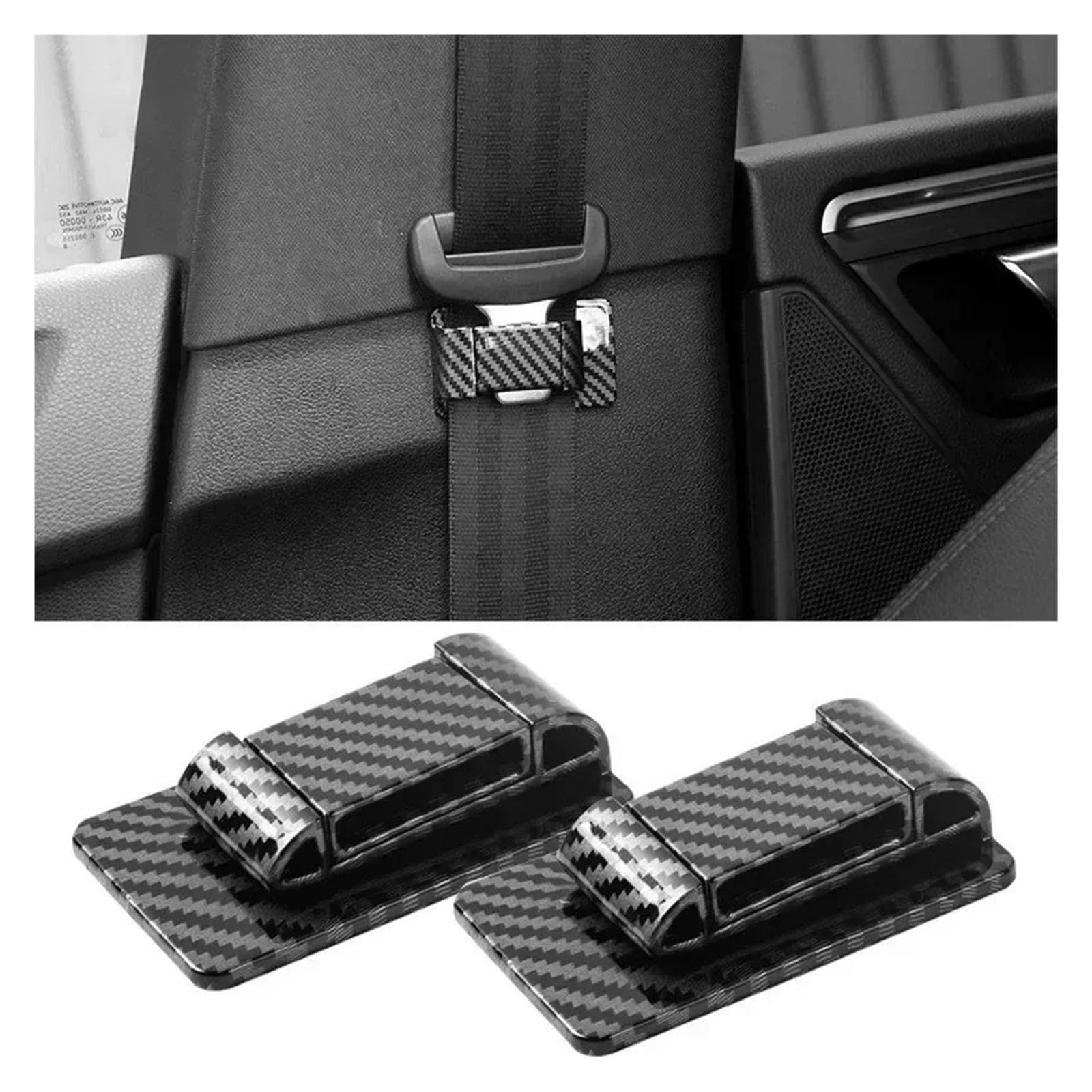 Car for Seat Belt Limiter Fixed Buckle Stopper Clip Non-Slip Adjusting Device (czarny - 2 szt.)