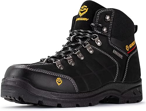 SUREWAY Botas de trabajo impermeables con punta de acero de 6 pulgadas para hombres, plantilla extremadamente cómoda, resistente al