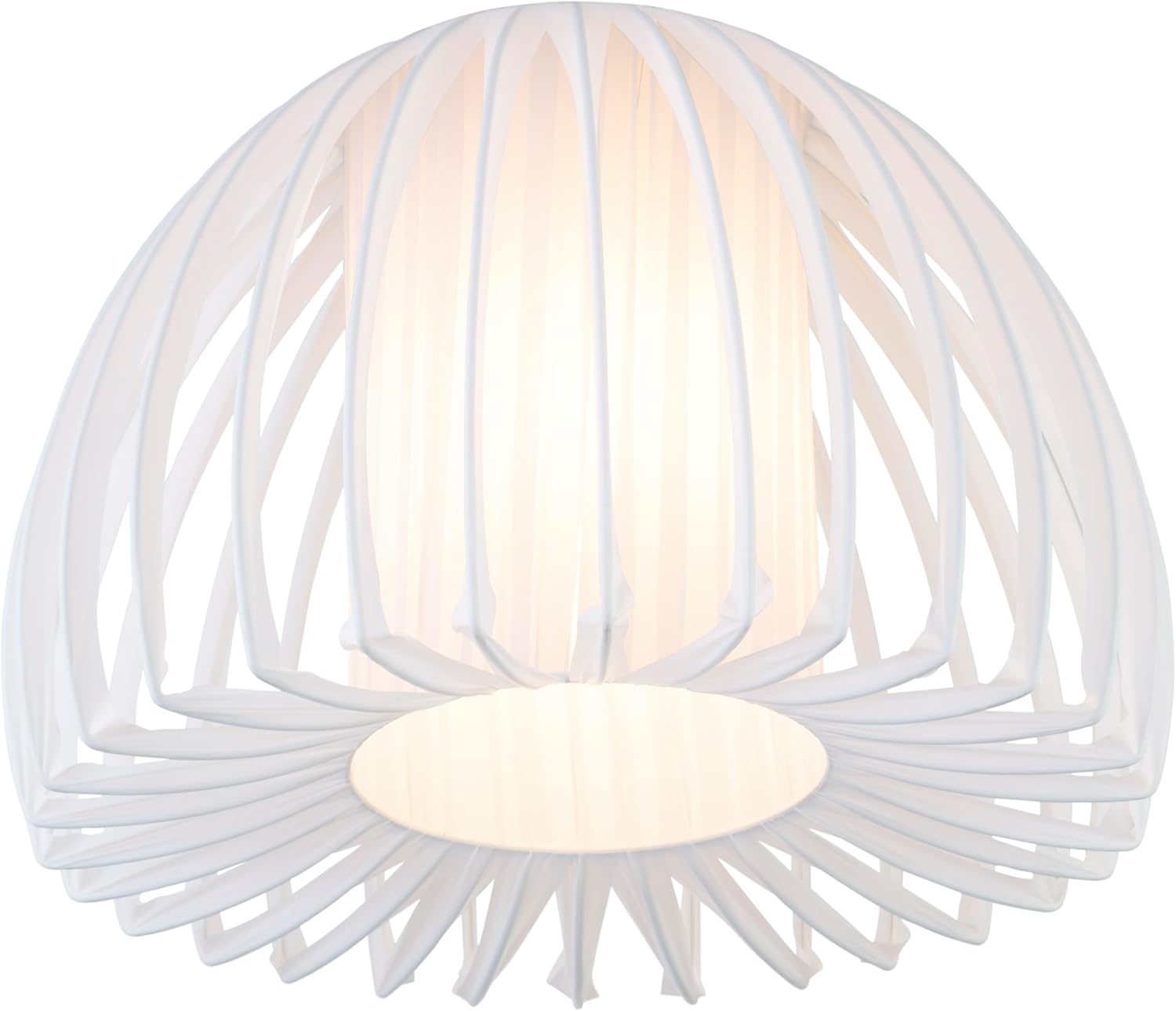 Artiva USA 15"X15" X 10"H Zucca Large Premium Jellyfish-inspired replacement Shade - White, Fully Assemble, Fit most Pendent,Arched/Arc Floor Lamp