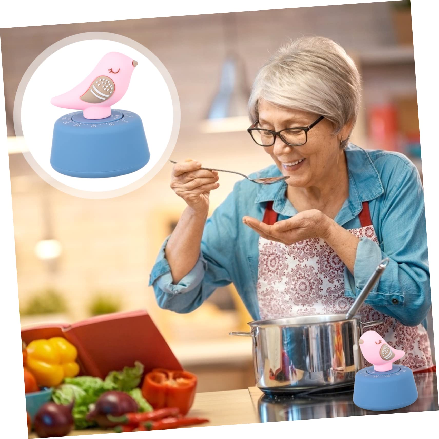 Zerodeko 2piezas Temporizador Mecánico De Cocina Forma De Pájaro Fácil De Usar para Cocinar Huevos y Repostería Diseño Compacto y Divertido para Adultos