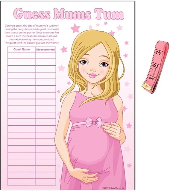 Baby Shower Game - Guess Mums Tum (Pink)