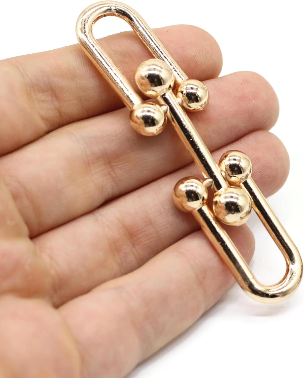 Metal Shoe Buckle - 3.1 Inch (80mm) - 2 Pcs - Gold Metal Shoe Buckle Shoelace Clips Metal Hinged Equestrian Buckles For Craft & Sewing Project BG1602 - Image 3