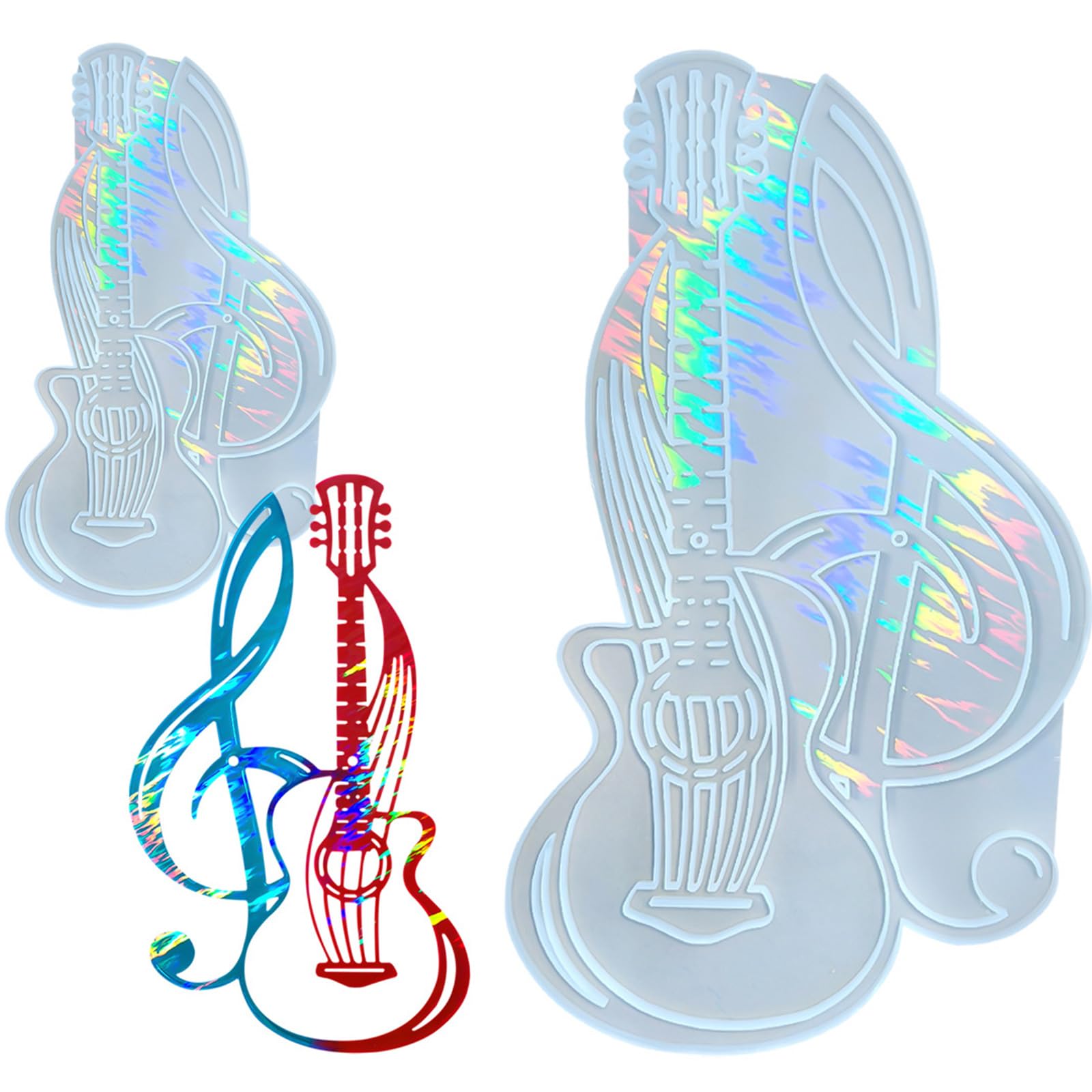 Unikalna stereoskopowa forma silikonowa gitara nuta do projektów artystycznych z żywicy motyw muzyczny żywica forma gitara nuta artykuły dekoracyjne do biżuterii