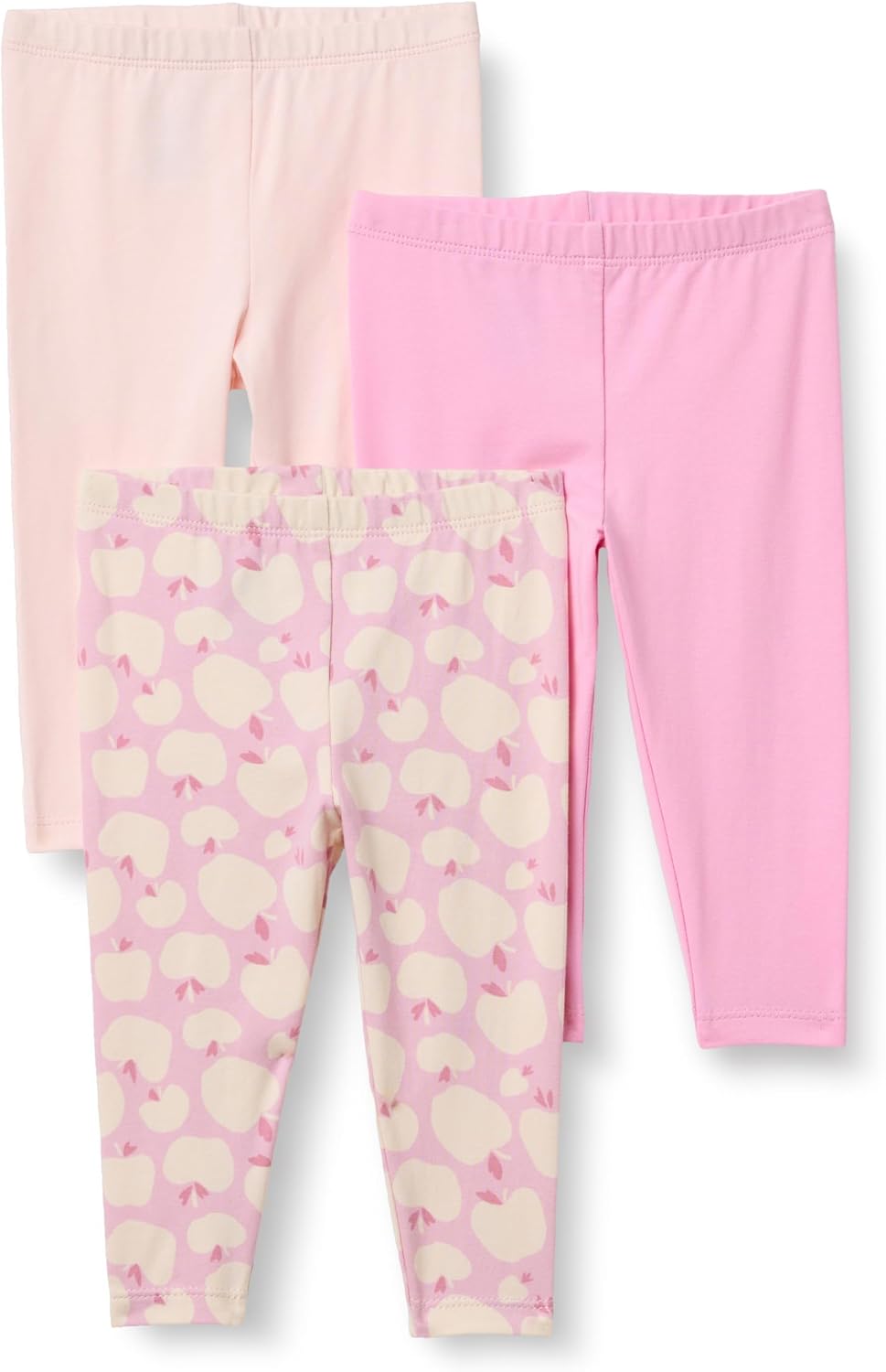 Amazon Essentials Unisex Toddlers and Babies' High Rise Cotton Stretch Leggings, Pack of 3