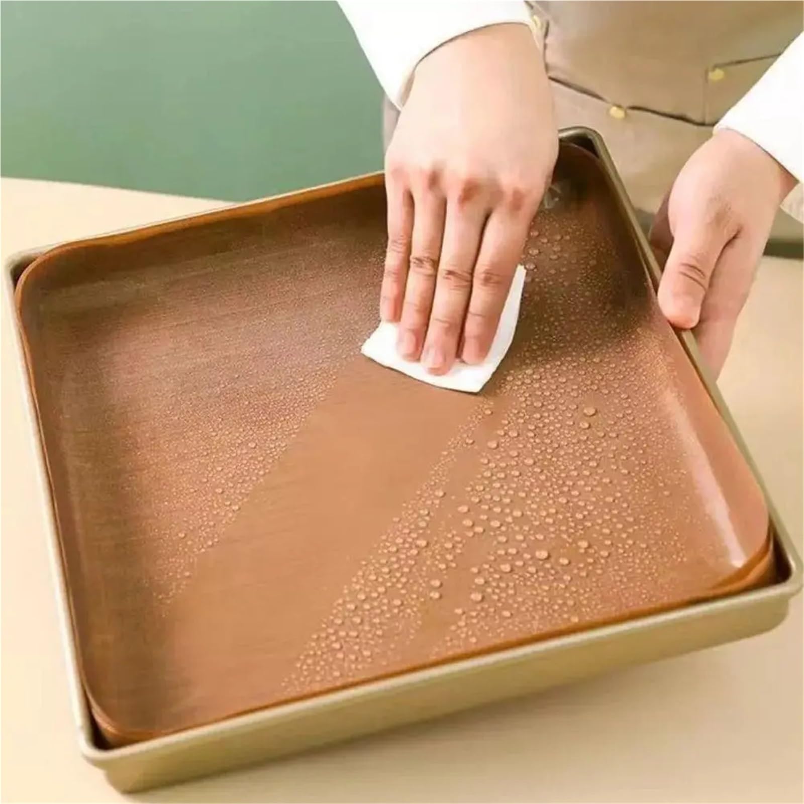 Ofenmatte 10 Stück hochtemperaturbeständige Ofen-Backmatte, wiederverwendbar, tragbar, Backofen-Matte, Blatt, antihaftbeschichtetes Tablett-Tuch FüR Backofen Mikrowelle(Coffee-40x60cm)