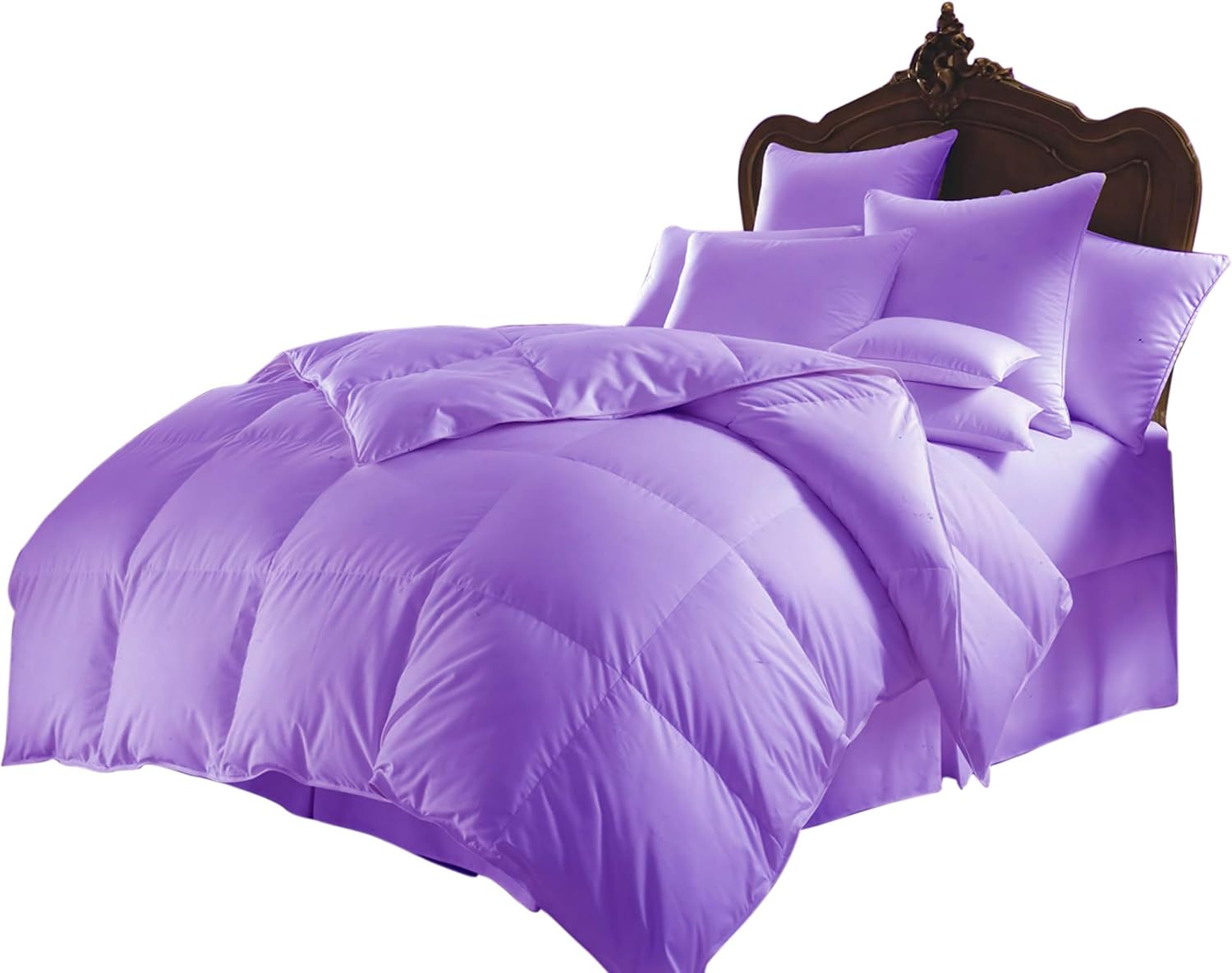 All Season Luxurious 600 Series,Luxury Goose Down Alternative Comforter, Full/Queen Size- 1 PC Quilt Comforter -100% Egyptian Cotton Comforter, Hotel Quality 400 GSM, Lilac(88"X88")