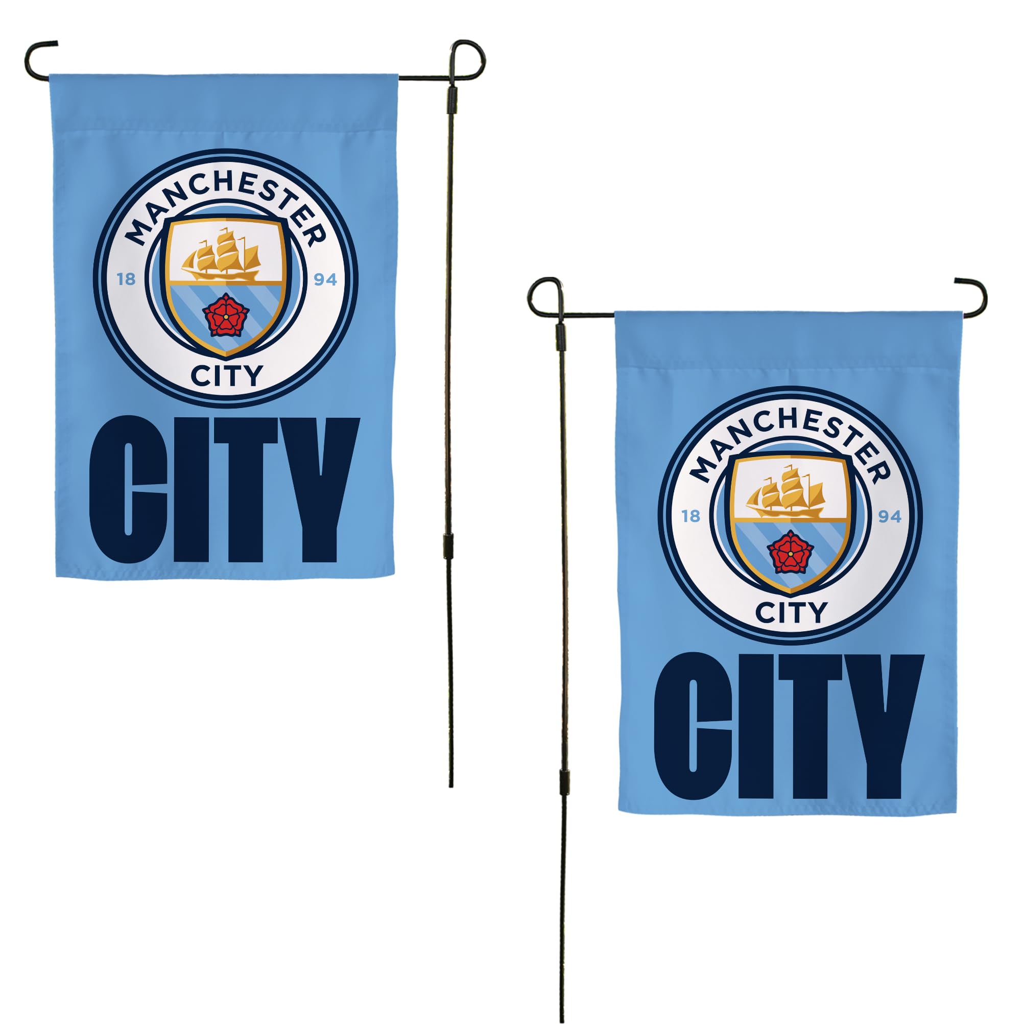 Desert Cactus Manchester City MC Garden Flag – 19 x 12 Inch Football Soccer Man City MCFC Banner, for Outdoor Display and Events (Garden Flag B)