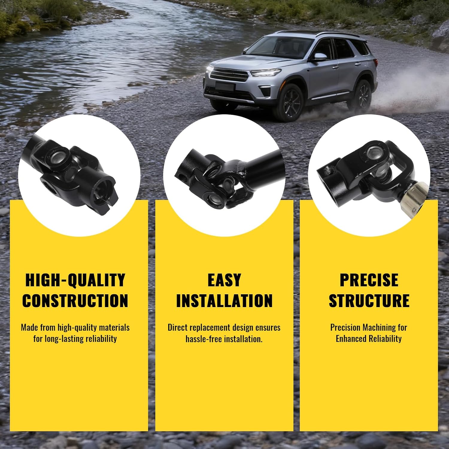 TUCAREST 425-361 Lower Steering Shaft Column w/U-Joint Compatible with 2004-2008 Fo-rd F-150/2006-2008 Li-ncoln Mark LT Replace # 8L3Z3B676B 8L3Z-3B676-B 5L3Z3B676AA 7L3Z3B676A 4L3Z3B676DA
