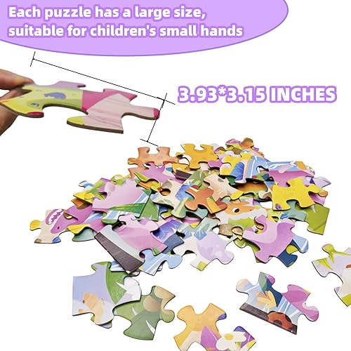 Miniatura 2 de Rompecabezas de dinosaurio de 60 piezas para niños de 3, 4, 5, 6, 7, 8, rompecabezas de cartón extra grueso de tamaño grande para aprendizaje