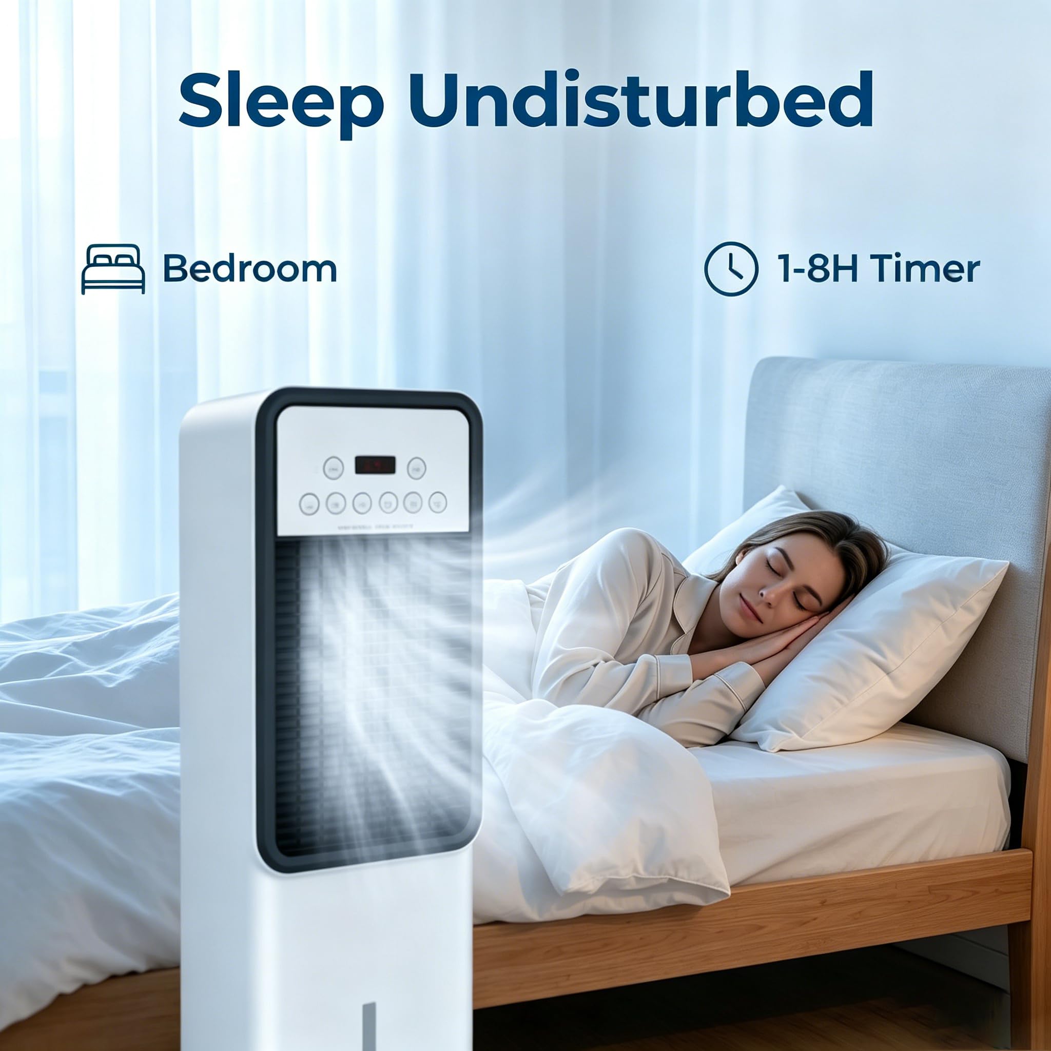 Epicoole Tragbare Klimaanlage 2-in-1 Wandkühlventilator Plug & Play Energieeffizient