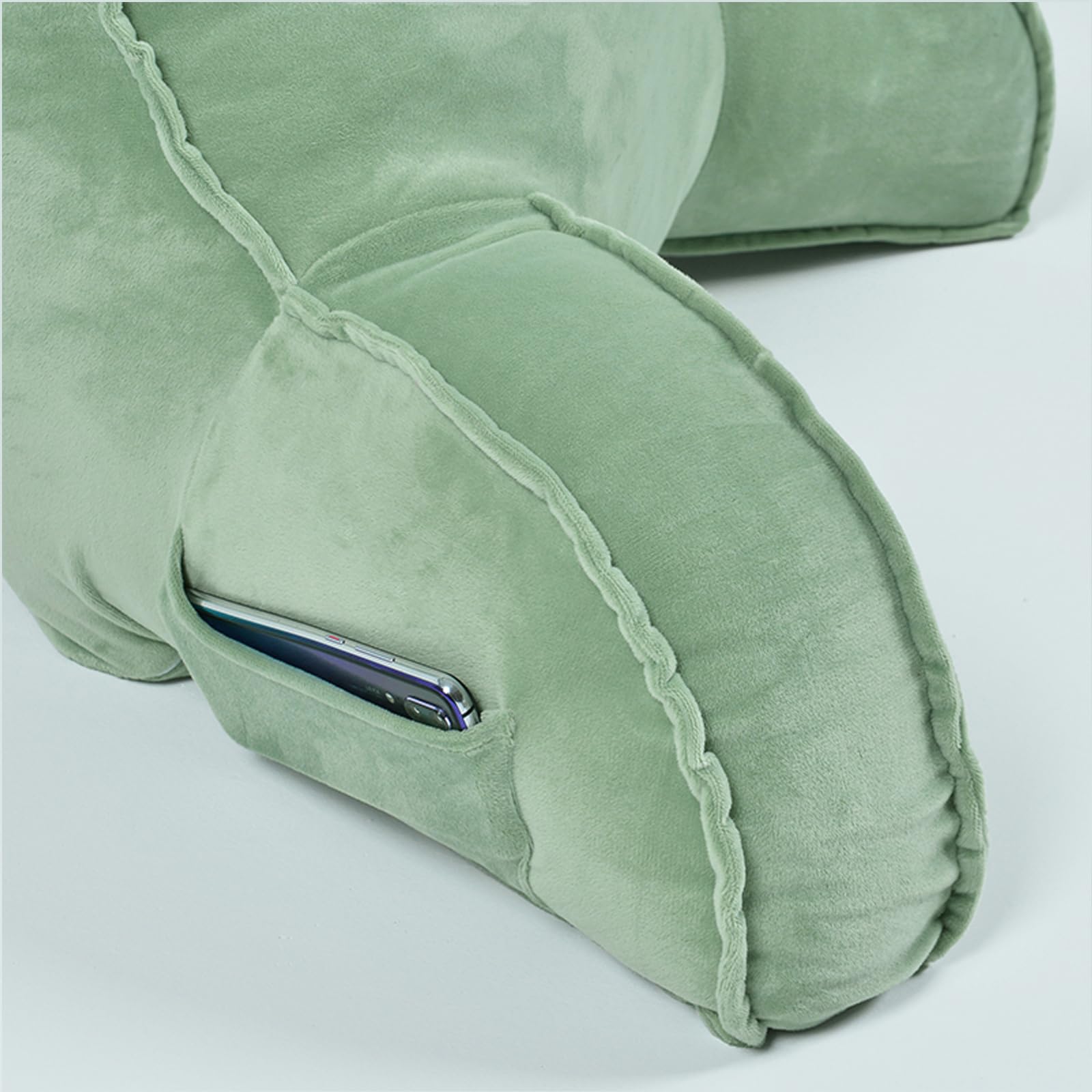Oreiller De Lecture avec Accoudoirs -Portable pour Lit Cale Nuque & Bras - Confort Et Ergonomie Coussin Dos Canapé Fauteuil Canape, 75 * 40 * 40cm (with Round Pillow)