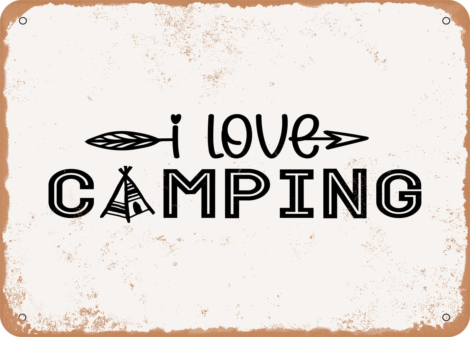 Miaomansenstore Metal Sign - I Love Camping - Vintage Look Sign Home Decor