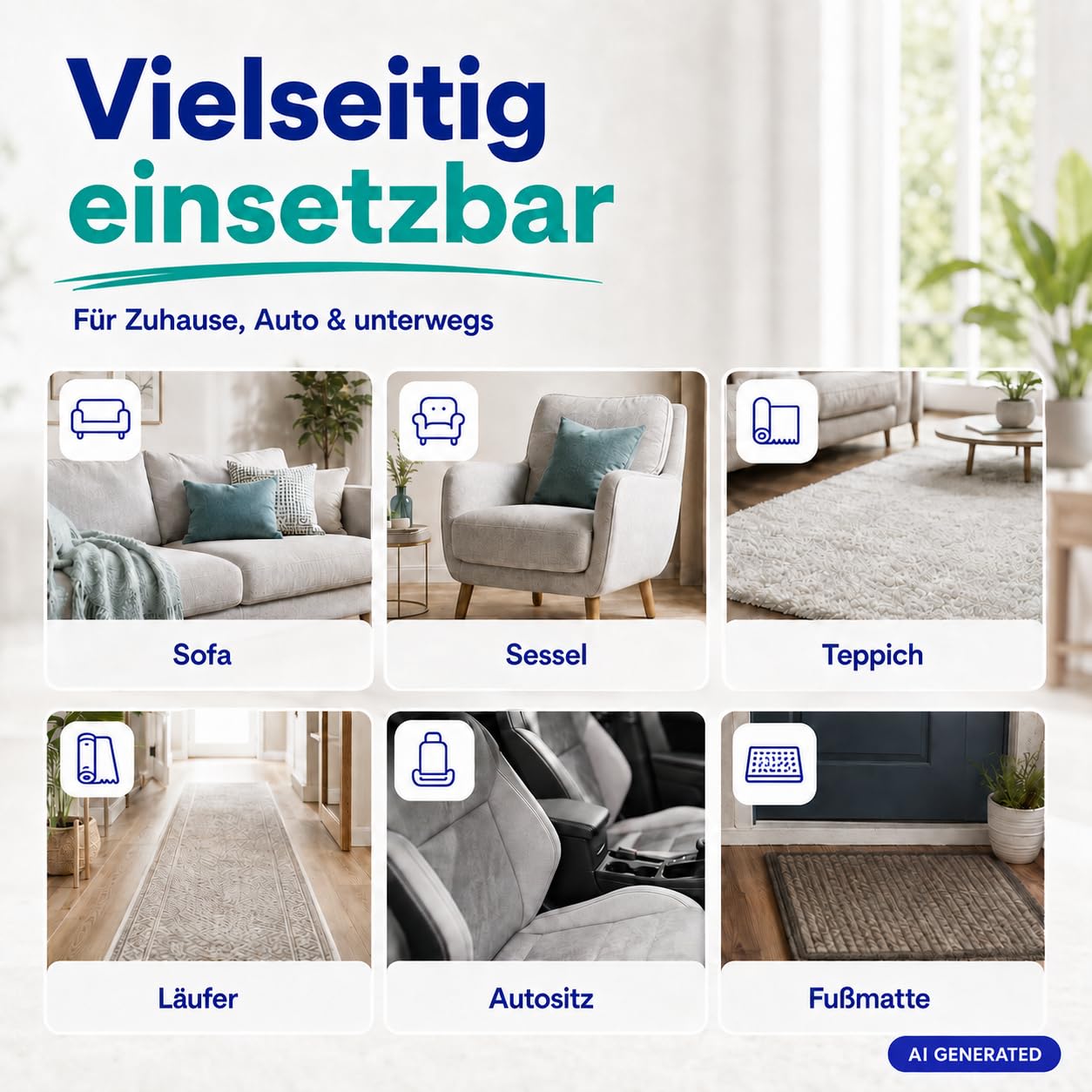 SUPER CLEAN Polster- & Teppichreiniger, 10 l | Ergiebiges Konzentrat gegen Flecken und Gerüche für Sofa, Teppich und Autositze