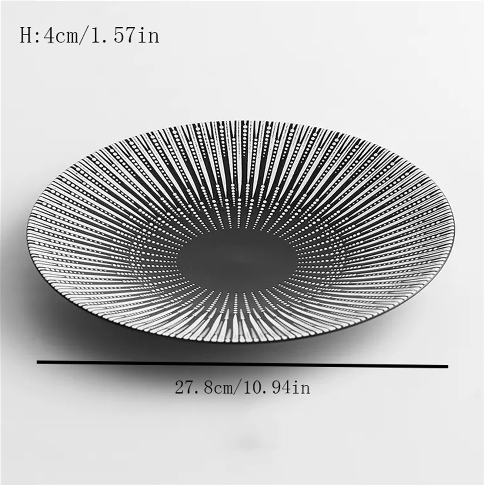 Forniture Per Feste Piatto da pranzo in ceramica Cibo occidentale Piatto da pranzo cinese Cucina domestica Piatto da ristorante Piatto piatto a righe tonde Vassoio di frutta da dessert Piatti Della Fe