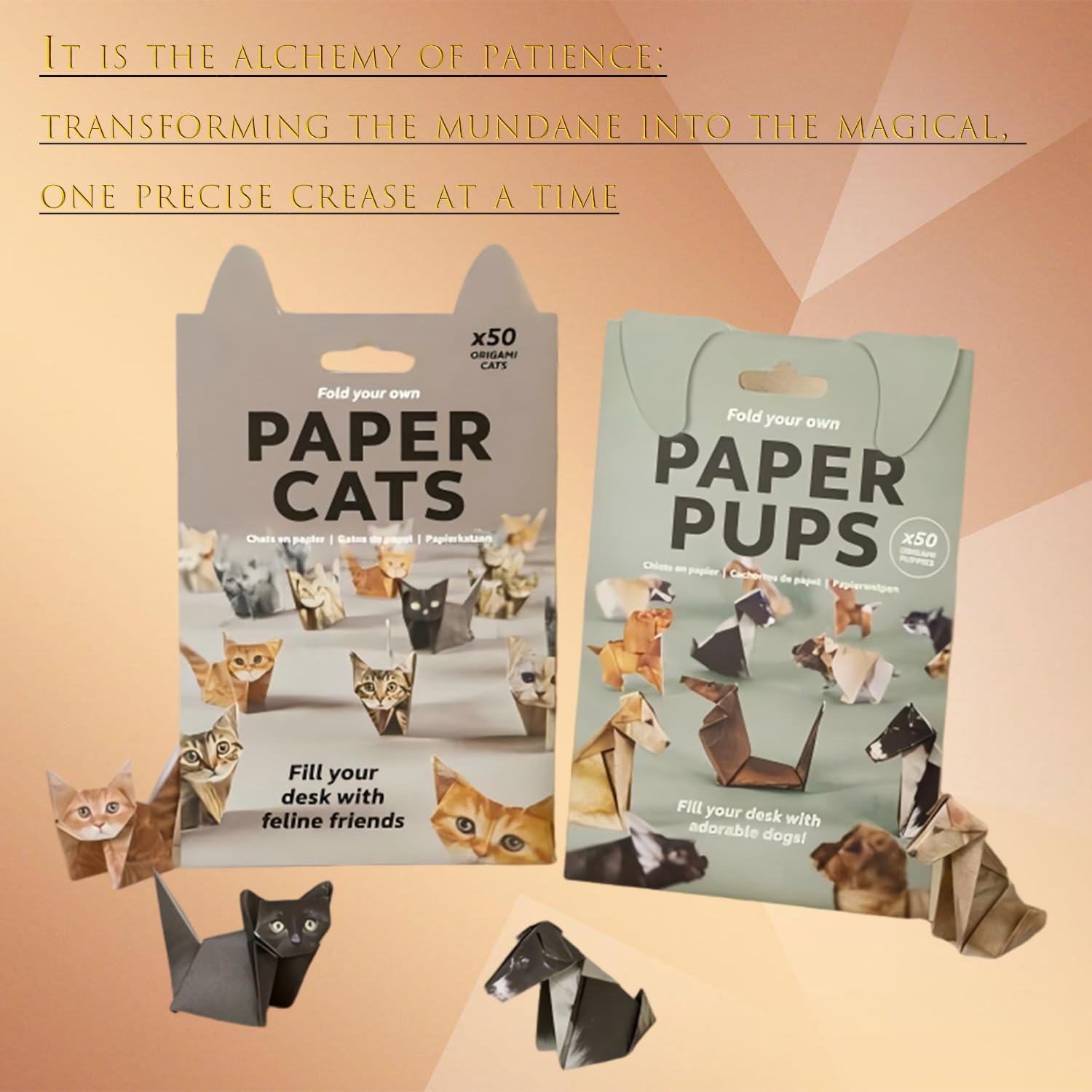 Activité Manuelle Adulte Enfant Créative Kit Origami Animaux 3D – 50 Modèles à Plier (chats, Chiens, Dinosaures) Pour Décoration Bureau Ou Activité Enfants DIY Papier 3D Chats Chiens Dinosaures