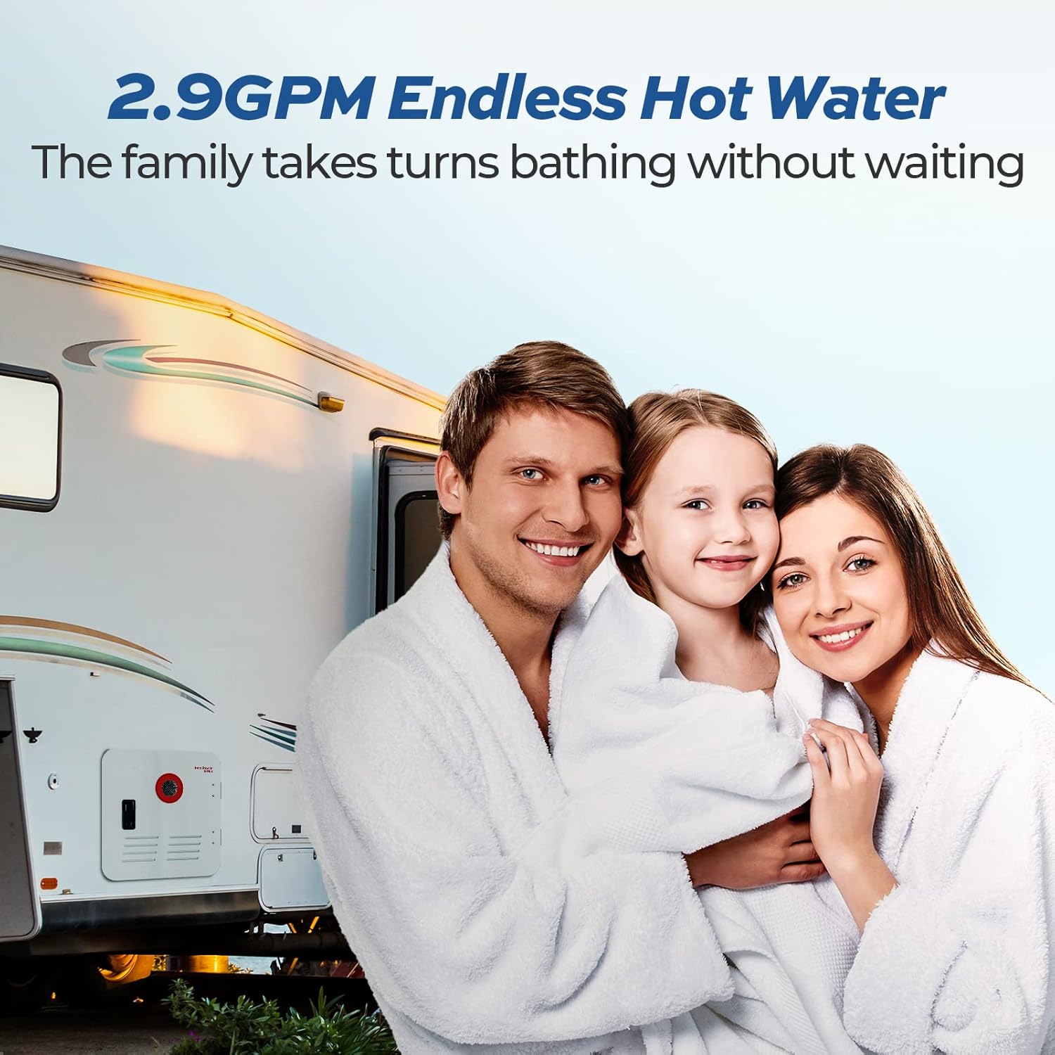 RV Tankless Water Heater, FOGATTI 2.9 GPM, 55000 BTU Hot Water Heater with 15 x 15 Inches White Door, Remote Control Included, InstaShower 8 Plus (Gen2) : Everything Else