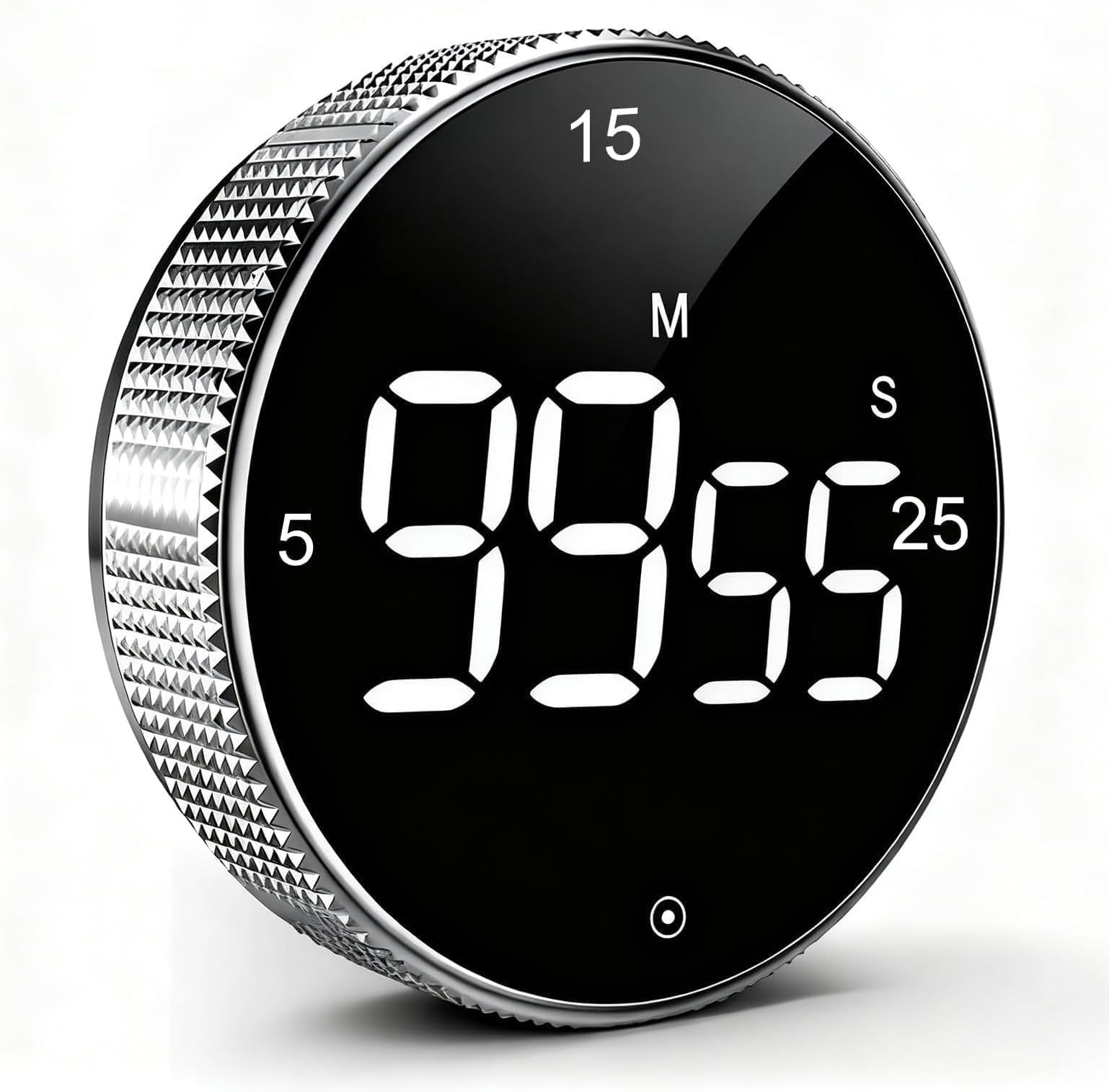Digital Kitchen Magnetic Timer with Large LED Digital Display Countdown Countup Visual Timer for Home Classroom Gym Office, 3 Volume Levels Alarm Adjustable Productivity Timer, Ideal for Cookin Silver