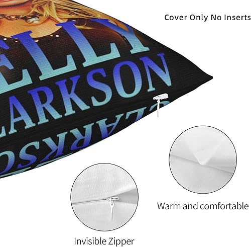 Miniatura 4 de Kelly Music Clarkson - Fundas de almohada cuadradas suaves y acogedoras para sofá, sala de estar, dormitorio, sofá auto, 12 x 12 pulgadas