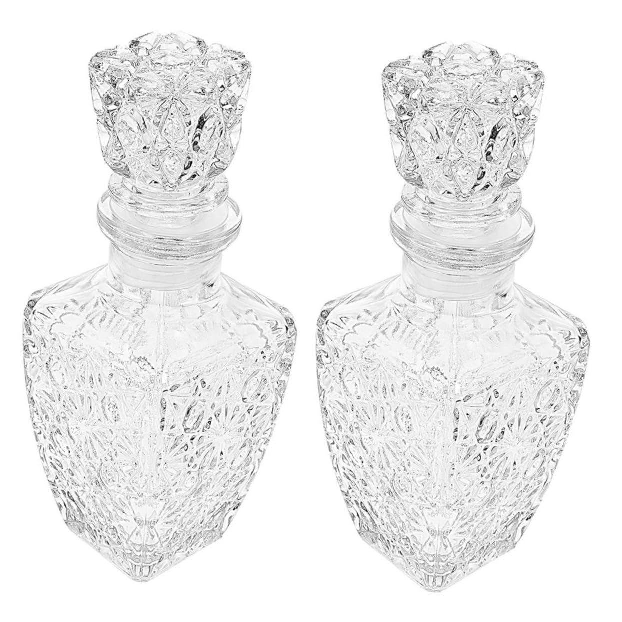 2 Stück Kreative Glasflasche für Wasser und Likör 250ml mit Elegantem Design und Praktischem Verschluss als Weingeschenkverpackung