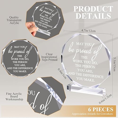 Miniatura 2 de 6 piezas de regalos de agradecimiento, regalos para compañeros de trabajo, letrero acrílico, letrero de agradecimiento, placa de premio,