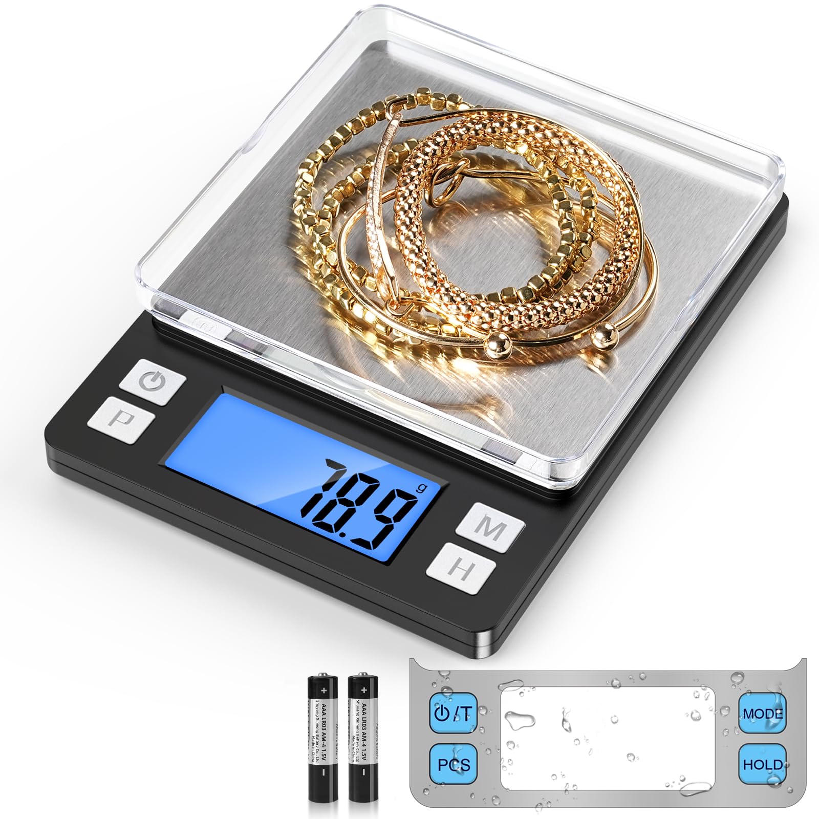BOMATA Upgraded Small Food Scale, 0.1 g High Precision, 3000 g, with New Hold Function and Larger Display, Digital Kitchen Scale for Small Item, Jewelry