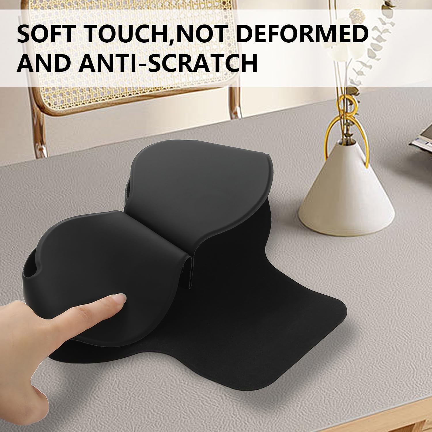 Maxjoy for Apple Airpods Max Smart Case Cover, Soft PU Leather Protective Cover Accessories for Airpod Max with Sleep Mode, Anti-Dust Travel Carrying Case for Airpods Pro Max Headphones, Black - Image 5