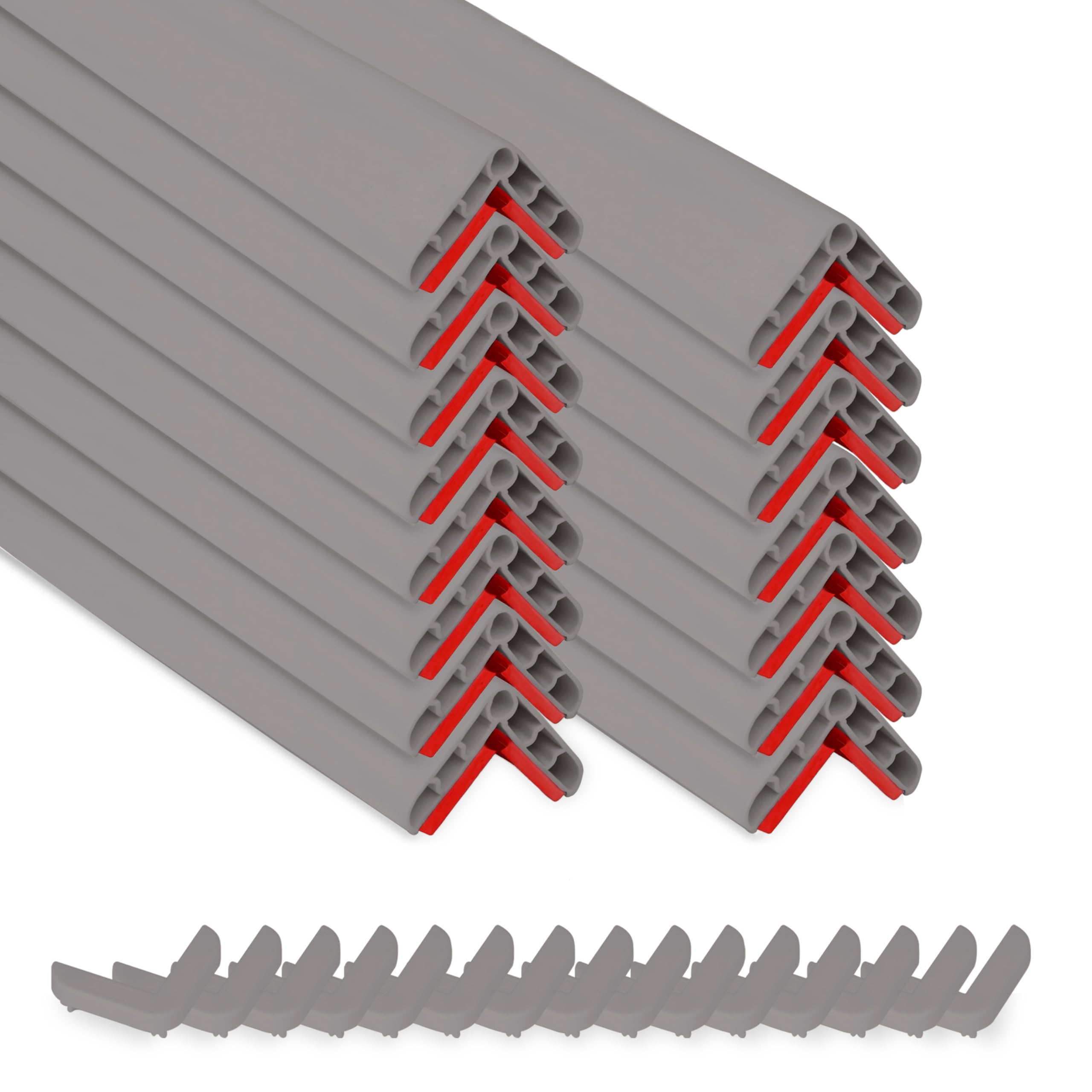 Rubber Bond Wall Corner Guard Edge Protector - 1x1x36 inch Baby Proofing Corner Guards - Self-Adhesive Furniture Edge Strips for Home and Office (15 Pack, Gray)