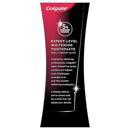 Miniatura 9 de Colgate Optic White Pro Series Pasta dental blanqueadora con 5% de peróxido de hidrógeno, resistencia al esmalte, tubo de 3 onzas