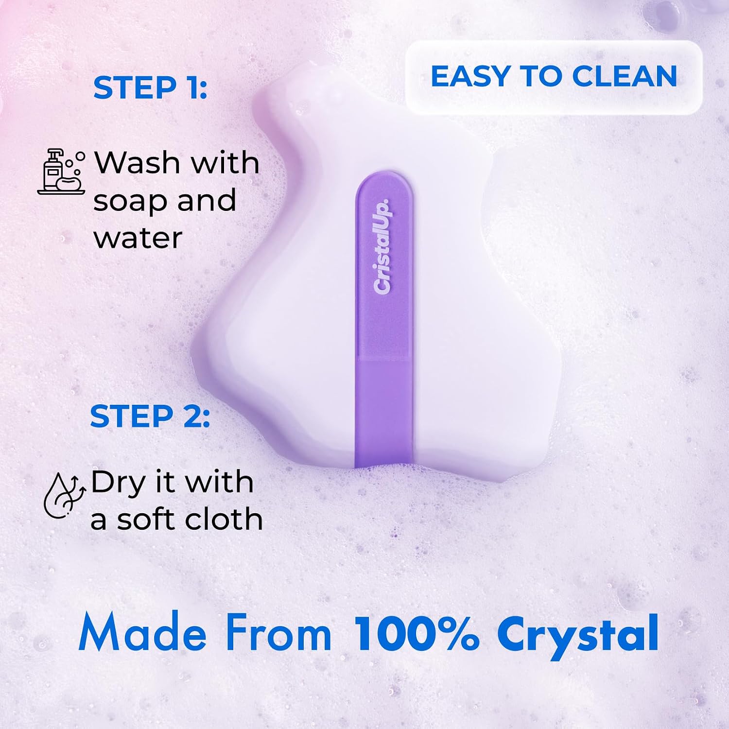 Cristal UP Glass Nail File for Home, Professional Manicure & Pedicure Care
