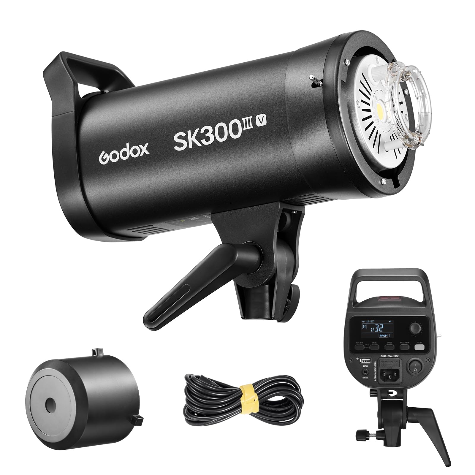 Godox SK300III-V SK300IIIV Studioblitz, 300 Ws Monoluz Bowens Halterung, 2,4 G kabelloses X-System, 0,1-1,5 s Recycelung, 10 W LED-Modellierlampe