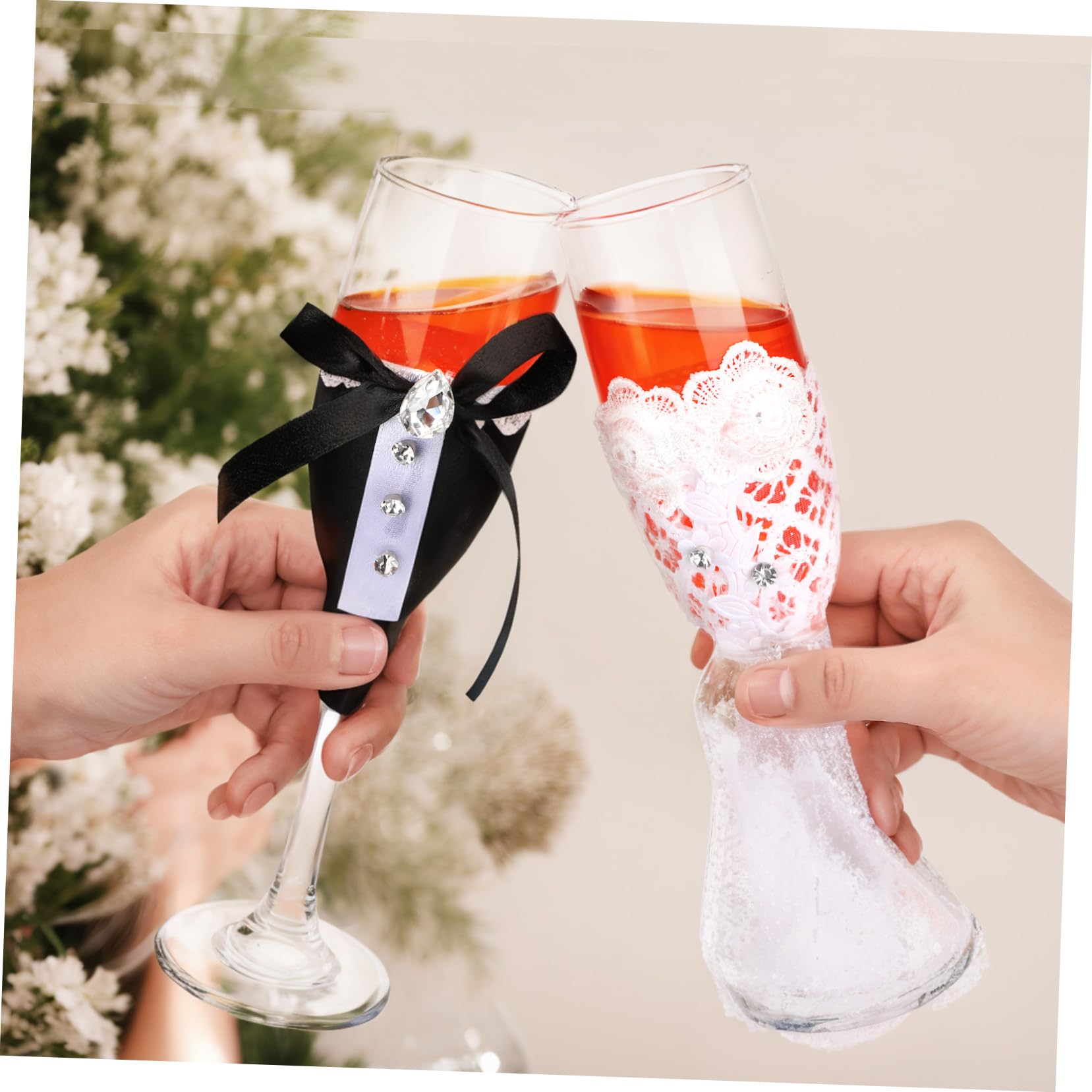 Juego de Copas de Brindis de Boda de Vidrio, 1 Set Elegante