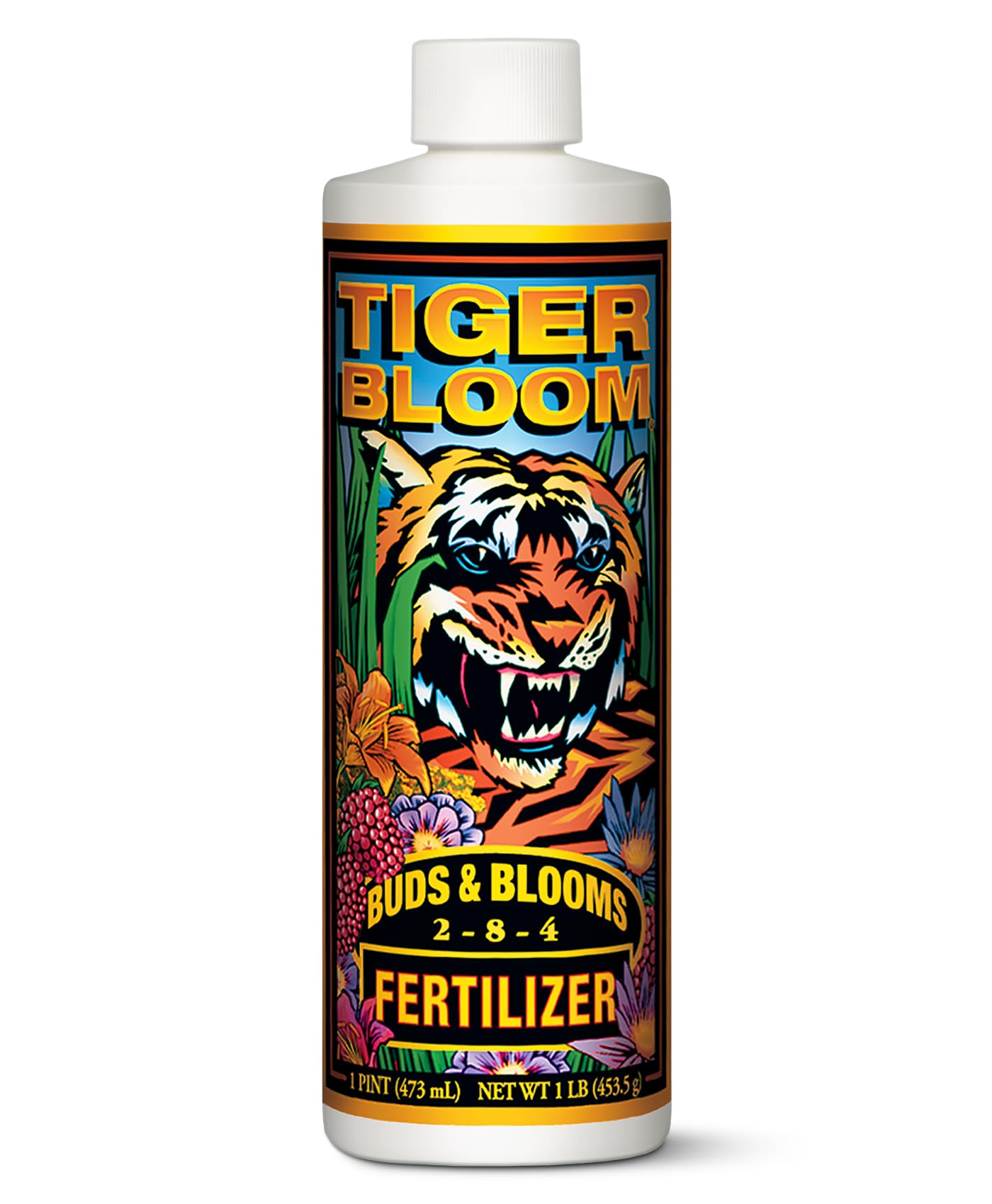 Tiger Bloom Liquid Fertilizer Concentrate - Fast Acting Formula for Vicious Growth with Phosphorus - Encourages Fruit, Flower & Bud Development, NPK 2-8-4 (Quart)