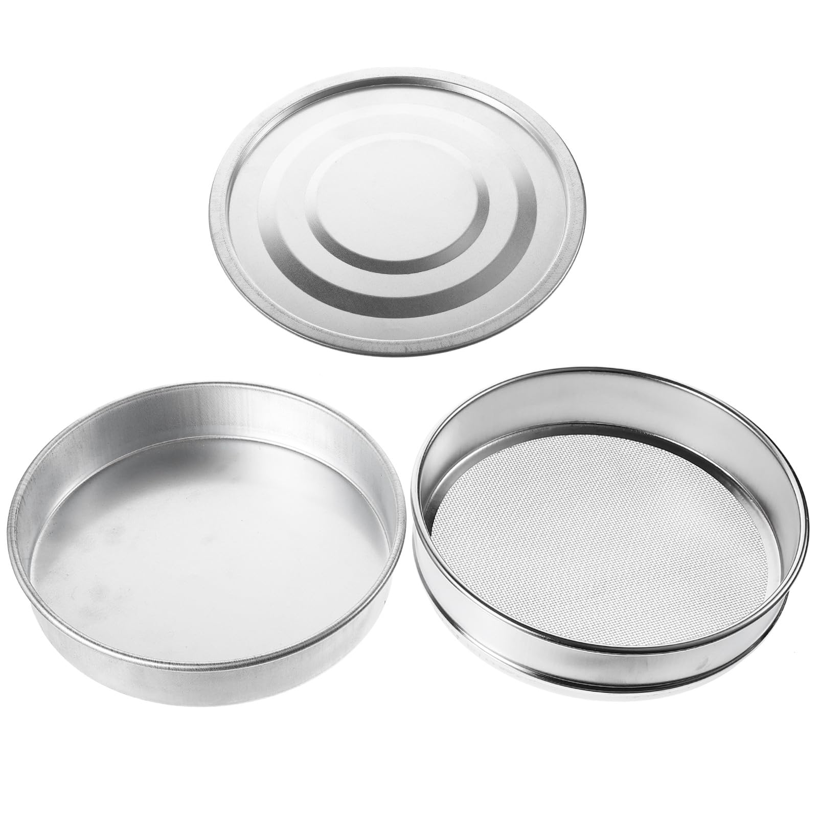 POPETPOP Edelstahl Keimschalen Satz 20cm mit Verzinkter Bodenabdeckung Belüftet und Entwässernd für Balkon Garten