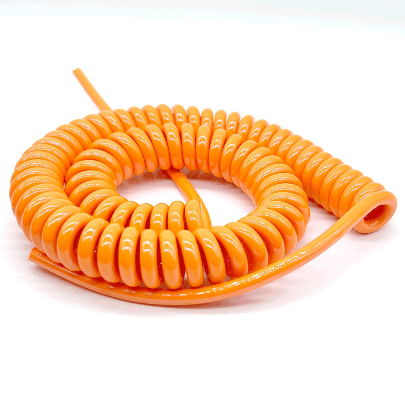 PULaif Spring Spiral Cable, 2 Core Spiral Wire Retractable 8 Meters Pure Copper Orange Heat Resistant Multiple Sizes(0.5mm2 20AWG)