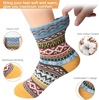 FYC Socks for Women Winter Thick Warm Wool Socks Cozy Crew Christmas Gift