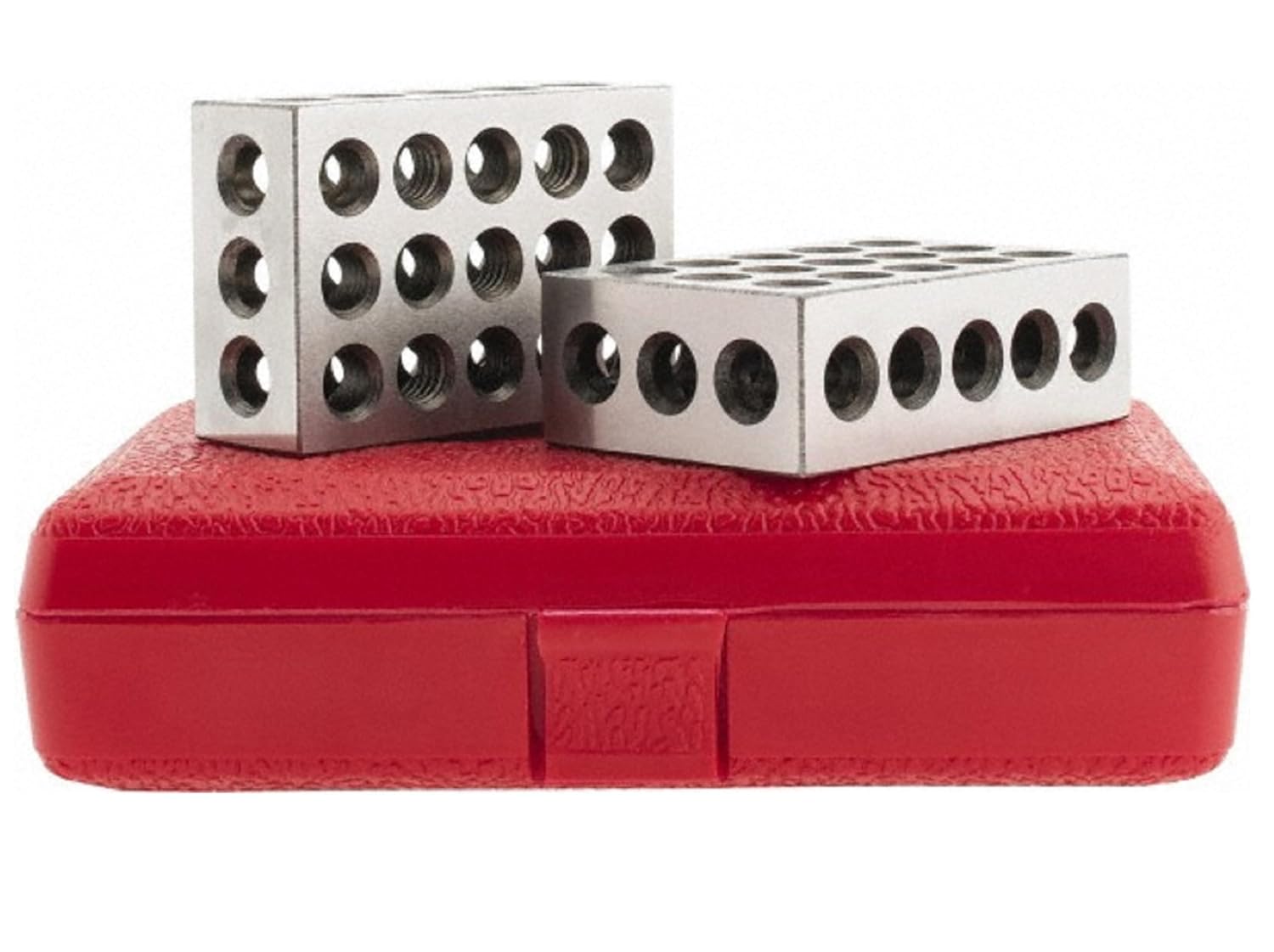 SPI 13-670-5 Setup 1-2-3 Blocks: Matched & Measured Pair with Five 3/8-16 Tapped Holes and 18 Untapped Holes