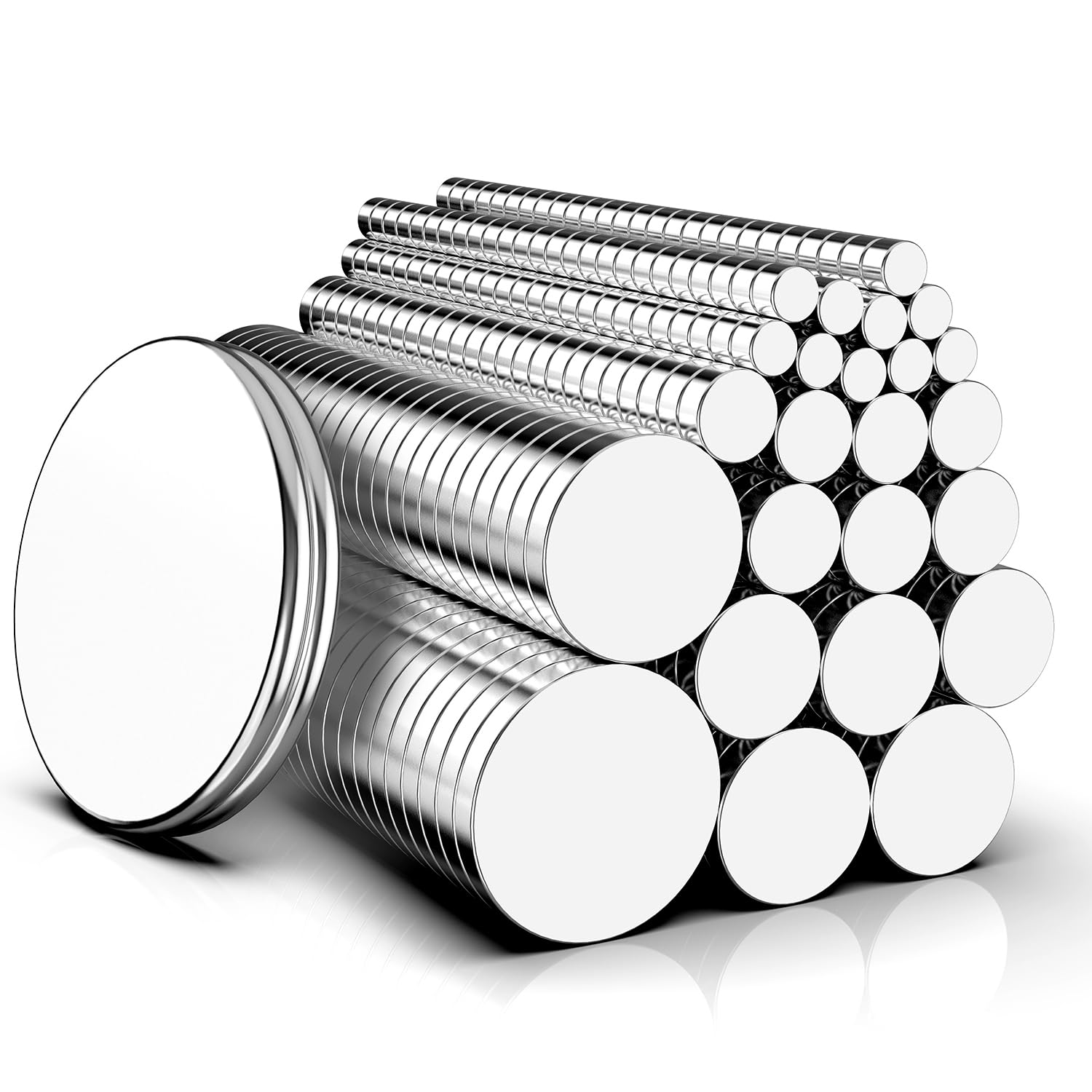 Caturledas 600 Pack Neodymium Magnets, 8 Sizes Small Round Rare Earth Fridge Craft Magnets for Home Office Hobbies, Rustproof Storage Case