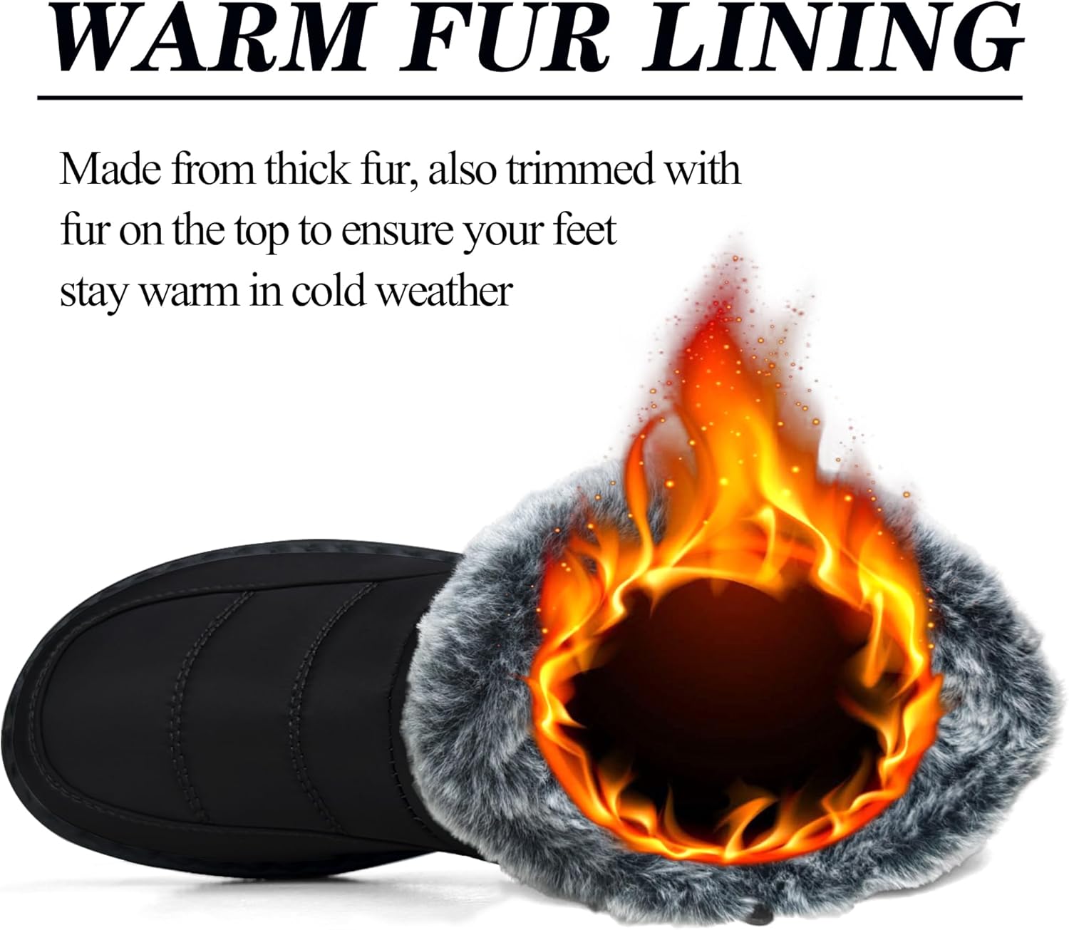 Winter Snow Boots for Women 2025: Warm Fur Lined Ankle Booties Waterproof Comfortable Walking Shoes Outdoor with Zipper - Image 4