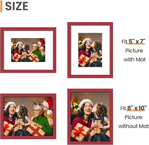 Vista 225 de upsimples - Portarretratos para galería de fotografías en la pared, marcos para fotos de 8 x 10 pulgadas con paspartú u 11 x 14 pulgadas sin Natural