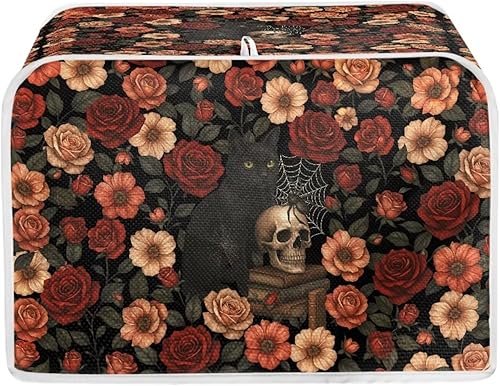 Miniatura 24 de Talayituse Cubierta para tostadora con estampado de flores de gato, ranura ancha de 2 rebanadas, ligera, protección contra el polvo, lavable, Flor